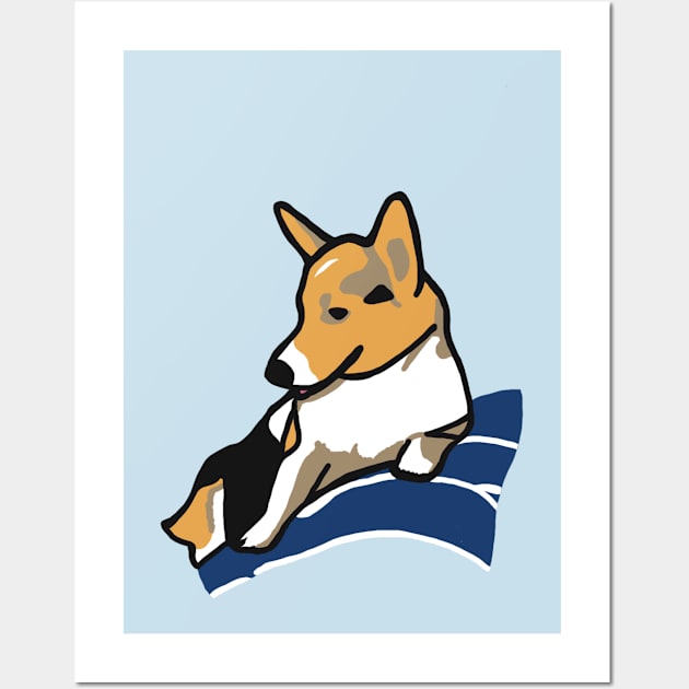 Pembroke welsh corgi (Chipp) Relaxing Wall Art by Chippy Wares